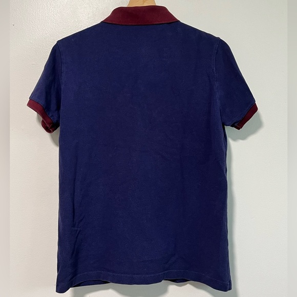 LTB Men’s Navy Blue Polo Shirt with Burgundy Trim - Size M - Picture 3 of 11